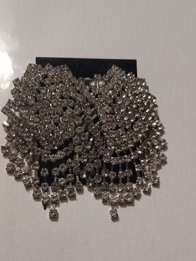Crystal Fringe Statement Earrings - Silver Sparkle